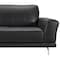 Armen Living Everly Contemporary Sofa in Genuine Black Leather with Brushed Stainless Steel Legs LCEV3BL - alternate 3